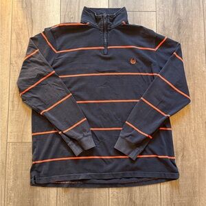 Vintage Chaps Ralph Lauren Striped Quarter Zip Sweater